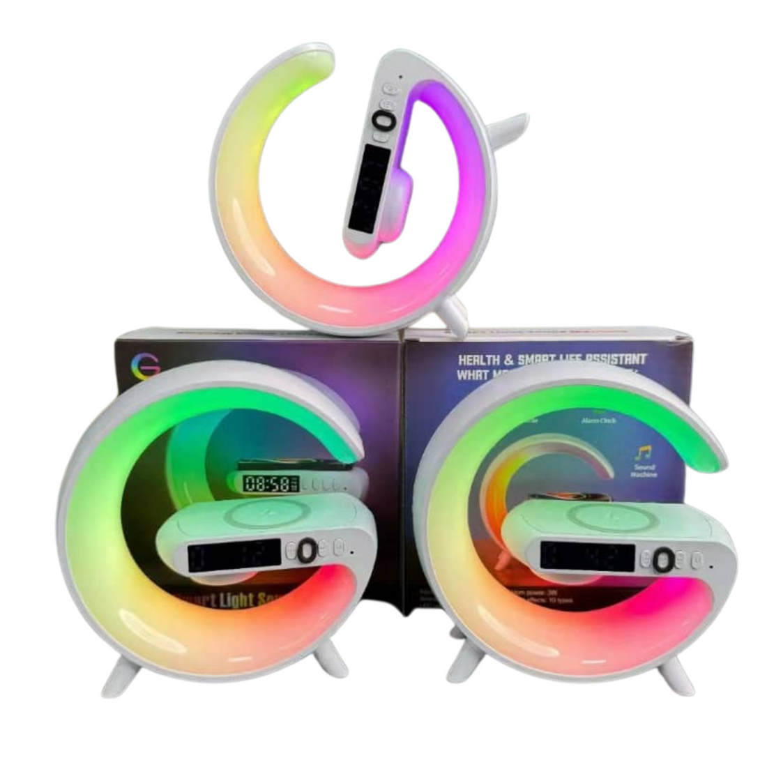 Bluetooth Speaker G63 Colorful Lights Clock Wireless Charging Multifunctional Bluetooth Speaker Colorful Atmosphere Alarm Clock