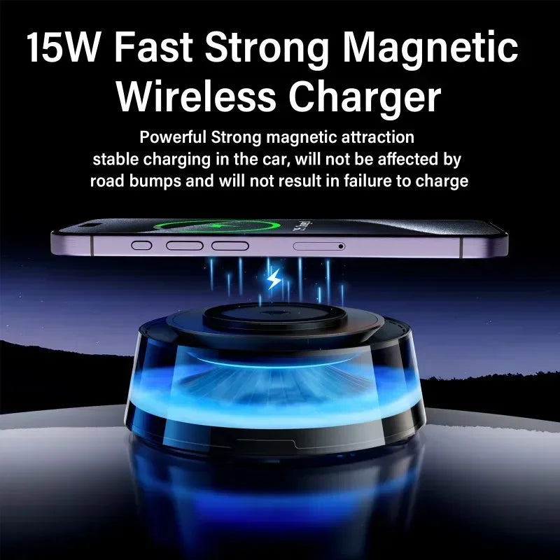 Car Magnetic Wireless Charger Cloud and Mist Aromatherapy Machine for iPhone 16 15 14 13 Samsung S24/S23 Xiaomi 15 Fast Charging